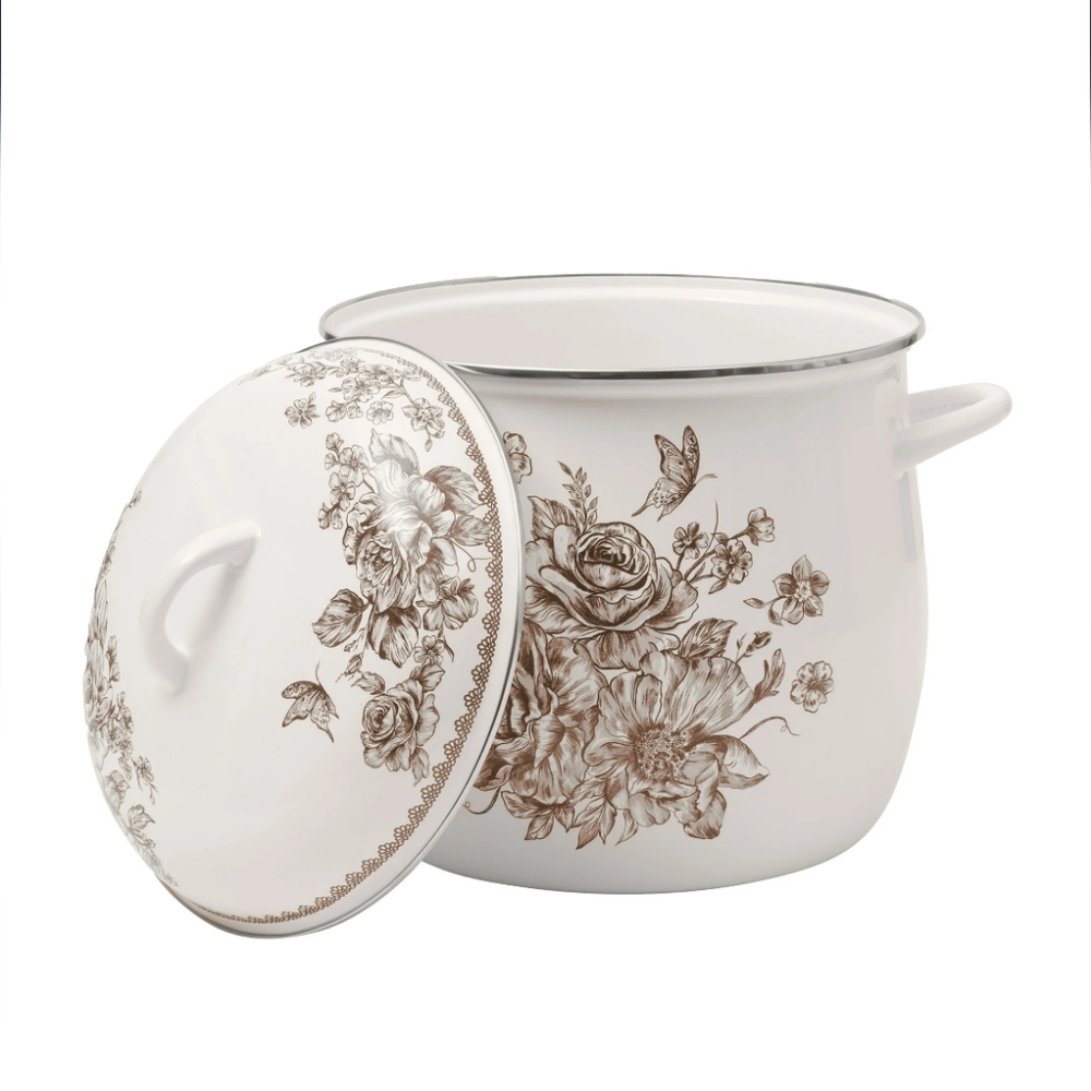 ❤️ 2025 The Pioneer Woman Agatha Brown  12 Qt Stock Pot Cookware